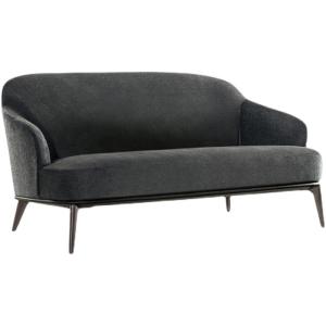 China Scratch Resistant Anti Stain Black Fabric Lounge Suites Ergonomically Black Upholstered Couch factory