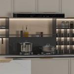 Luxury Style Stainless Steel Ready Made Kitchen Cabinets Minimalist Style