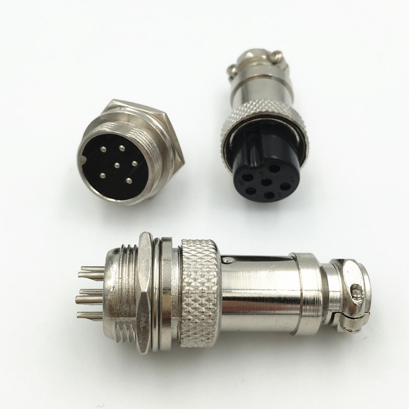 America Market GX16 Threaded Connector Aviation Plug GX16 4 Pin Connector in Black Color