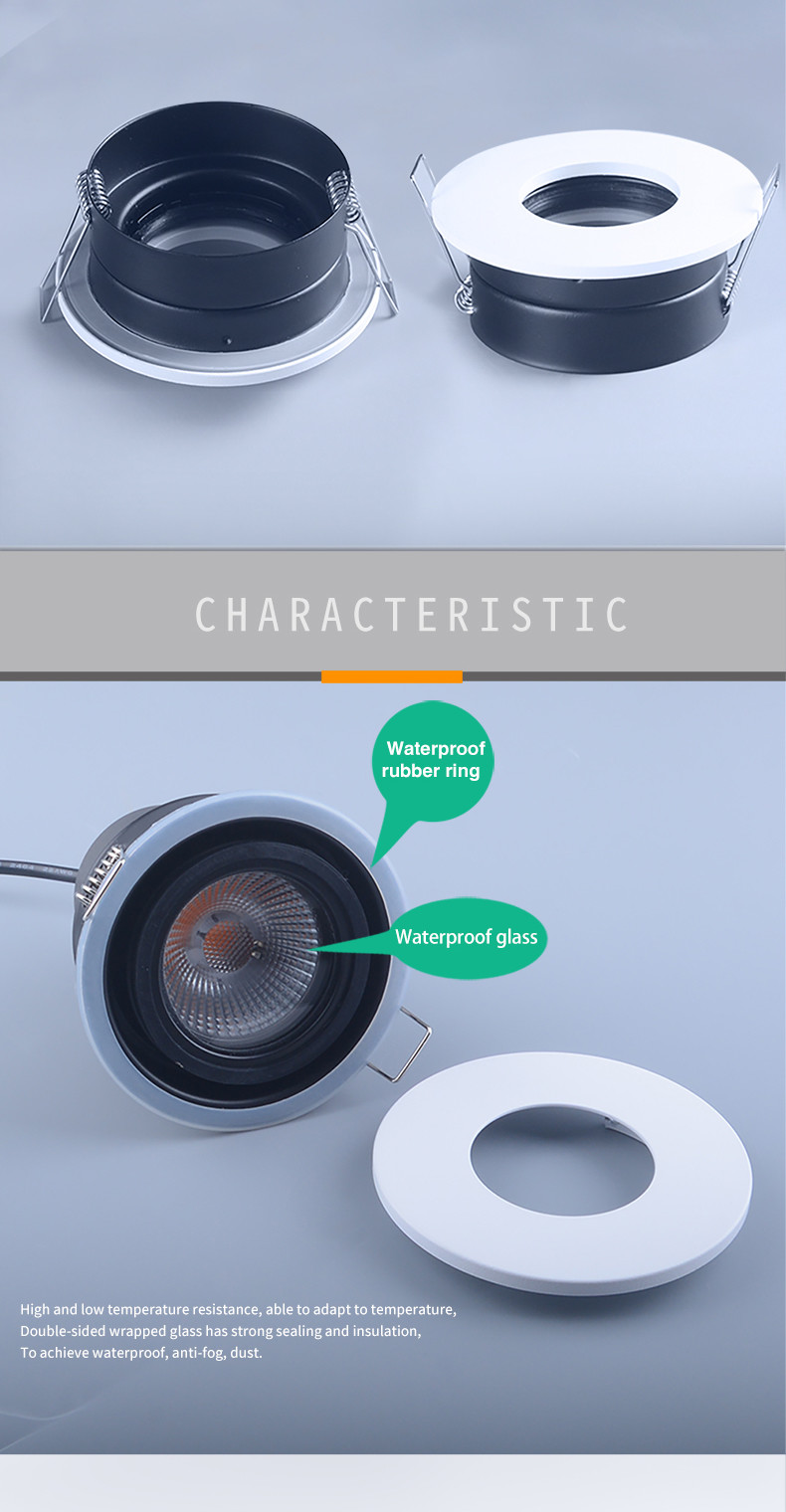 Recessed LED Waterproof IP65 Downlight For Bathroom Kitchen