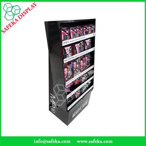 China 5 tiers Point of sale merchandising Cardboard Display Shelf makeup mac cosmetic display stand factory