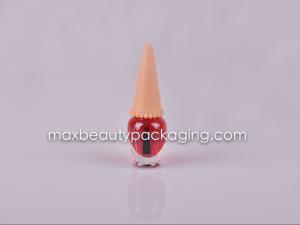 China ice cream shape nail polish cap 9ml nail polish bottle nail polish plastic cosmetic packaging nail polish flat brush factory