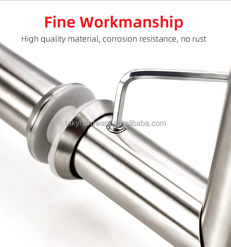 Exterior Stainless Steel Glass Door Pull Handle for 600mm Long Bathroom Shower Room