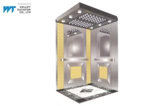 China Golden Mirror Elevator Cabin Decoration Landing Door Height 2100 / 2200MM For Commercial Elevator factory