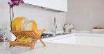 Compact Collapsible Wooden Plate Rack Kitchen Bamboo Dish Drying Rack