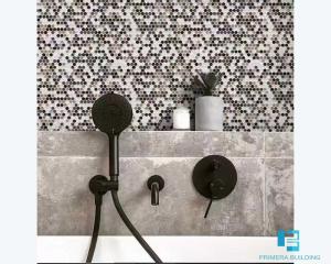 China Button Shaped Decorative Wall Porcelain Tiles Mixed Color 6mm Thickness factory