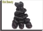 SGS Double Drawn Human Hair , Natural Color 1B Original Human Funmi Romance Hair