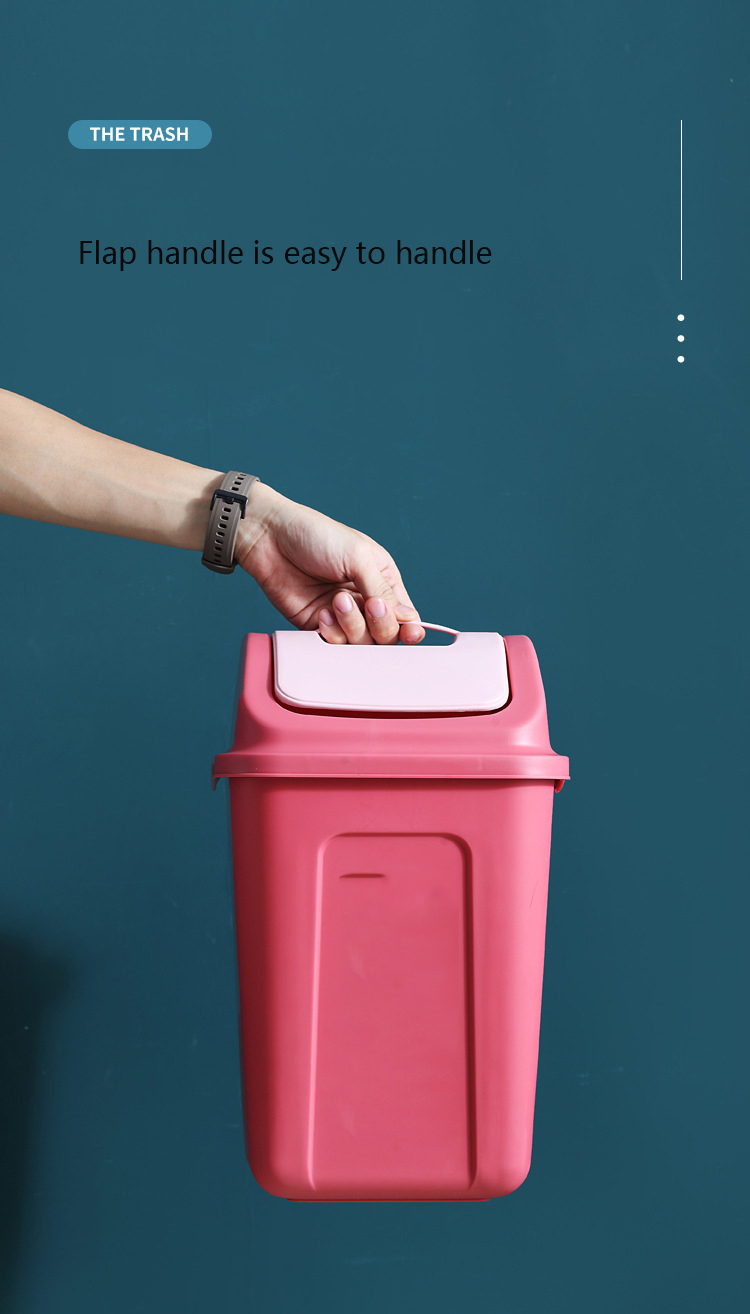 Waste Bin Household Office Plastic Garbage Bin Square Bathroom Living Room Bedroom Trash Can Dustbin With Lid