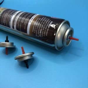 China Plastic/Metal Gas Lighter Refill Valve Clear Lacquered Tinplate Cup and Buna Gasket on sale