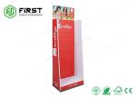 Easy Assembly Cardboard Advertising Stand Customized Floor Display With Plastic