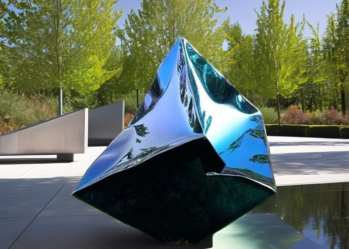 Custom Large Outdoor Garden Decoration Modern Art Metal Abstract Statue Cube Stainless Steel Sculpture