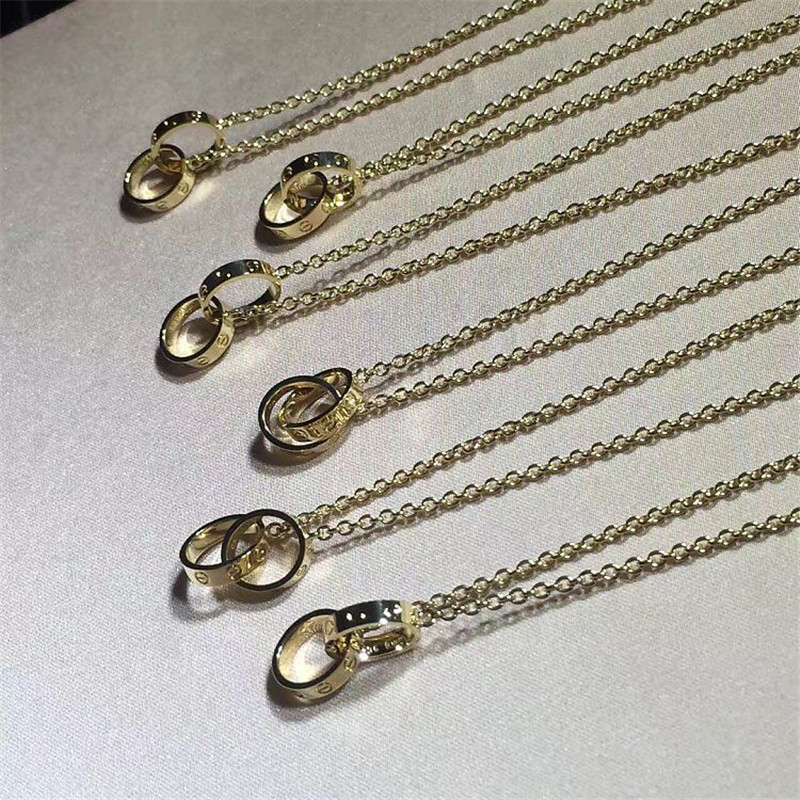 C double ring necklace 18k gold white gold yellow gold rose gold bracelet Jewelry factory in Shenzhen, China