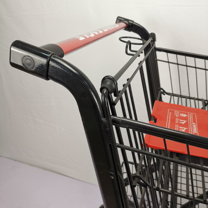 Electrophoretic Steel Metal Shopping Trolley Customized Black Powder Coating Wire Shopping Trolley