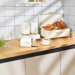 Party Occasion Square Metal Bread Bin Set , Stainless Steel Kitchen Bread Box