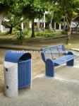 Powder Coated Blue Metal Garden Bench For Outdoor Street Playground Leisure
