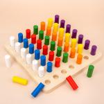 ISO9001 Educational Wooden Montessori Baby Toys Wooden Memory Matchstick Chess
