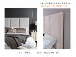 Light American style Bedroom furniture Leather headboard king size bed with Wood