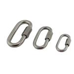 304/316 Stainless Steel Quick Link Carabiner Hooks Polished Finish for