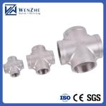 Cylindrical Head Code 201 304 316 Four Way Equal Male And Female Threaded Cross