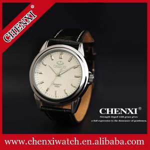 China Zinc Alloy CE Rohs Nickle Free Quartz Watch Man Stainless Steel Case Leather Watch Unisex factory