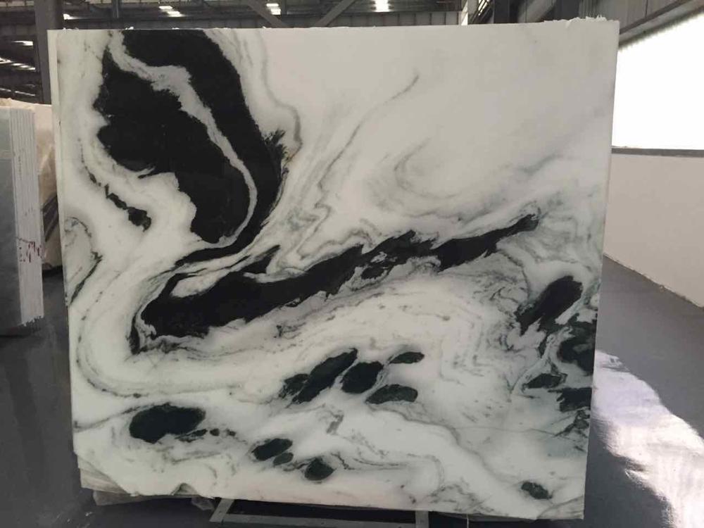 For bathroom luxury decor highly book match marble panda white
