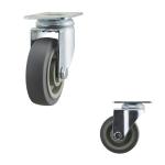 4In Gray TPR Top Plate Swivel Medium Duty Casters For Medical Bed