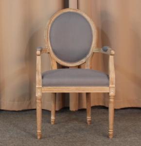 China French style oak wood finish Linen fabric upholstery leisure chair/wooden dining chair/desk chair factory