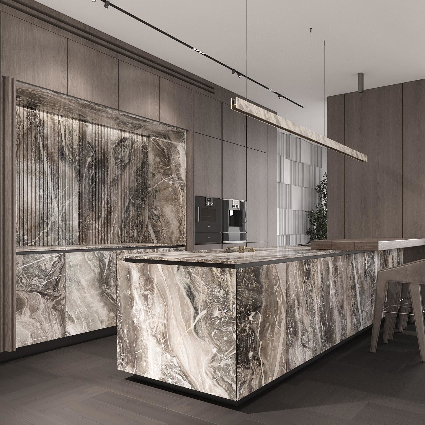 Luxury Customized Kitchen Cabinet Kitchen Furnitures Design Wood Veneer Kitchen Cabinet