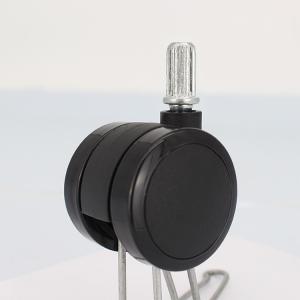China 11x21mm Insert Stem Chair Casters Soft Wheel Black Double Wheel Casters For Furniture China factory