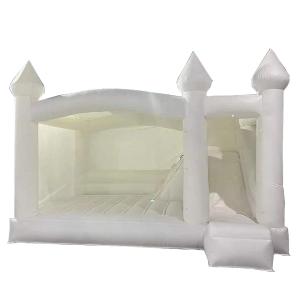 China Pure White Wedding Bounce House With Slide Kids Jumping Castle factory