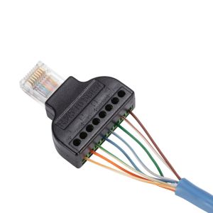RJ45 Male 8P8C to 8 Pin Screw Terminal Block Adapter for CCTV Video Solution