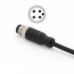 Unshielded M12 Connector Male With Molded Cable Straight PVC Assembly 4 Pin