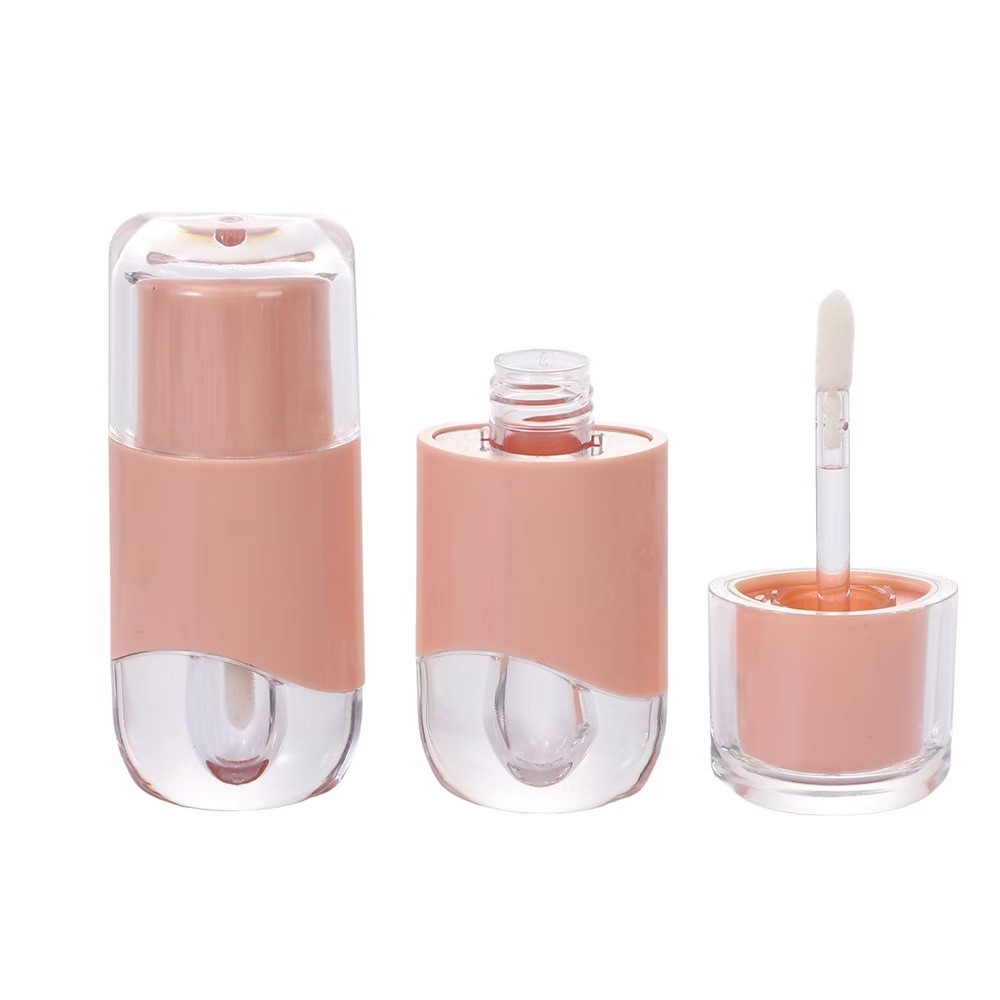 Oval lip glaze tube 2.3ml color can be customized with brush
