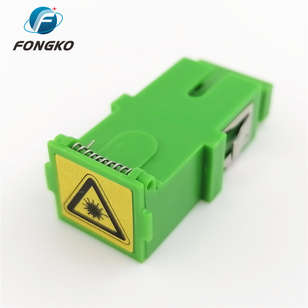Simplex Green Shell Singlemode SC/APC Auto Shutter Adapter SC Fiber Optic Adapters