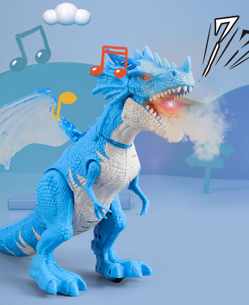 PVC Children'S Electric Spray Toy Flying Dragon With Light And Sound Spray Walking Dinosaur Model Toy