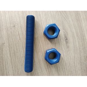 PTFE Coated A193 B7 Stud Bolt with 2 Heavy Hex Nuts 1/4"-1 1/2"