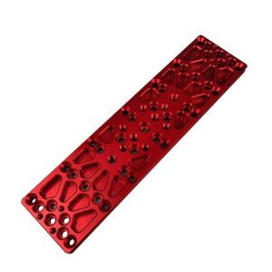 China Precision Metal Cnc Machining Milling Parts Long Mounting Aluminum Plates Red Anodize factory