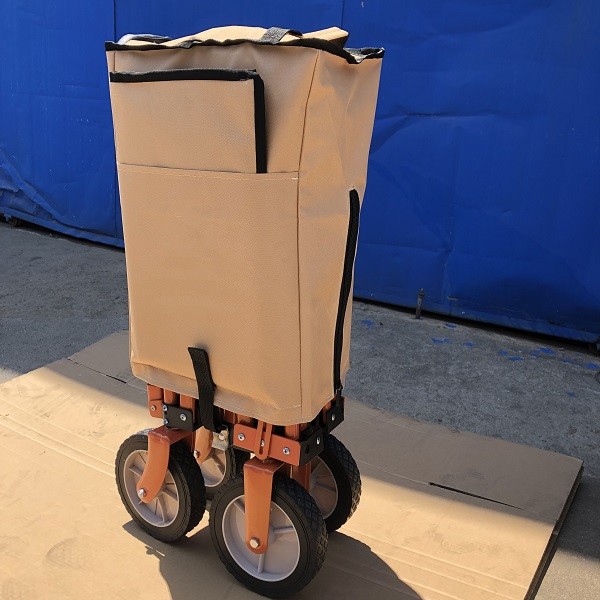 Adjustable Handle Collapsible Wagon Cart Collapsible Pull Along Trolley On
