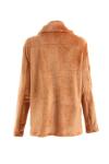 Clothing Production Feminine Plush Lapel Wool Coat 100% Polyetser S-3XL For