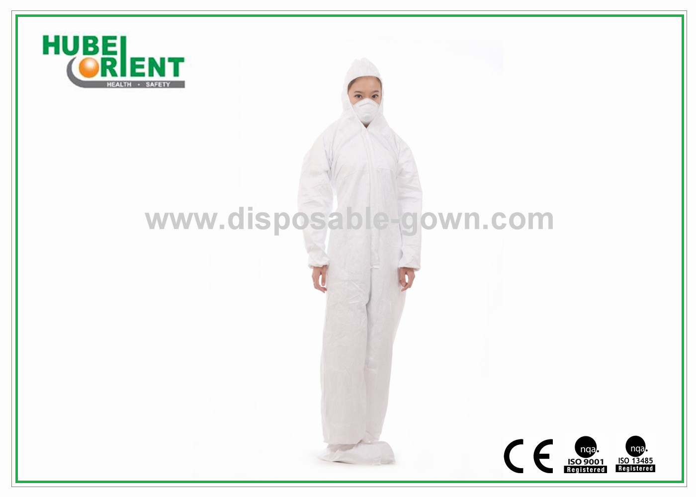 Blue Breathable Disposable Tyvek Coveralls With hood For Lab Room Or Hospitals