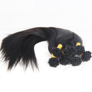 China Black Color Keratin Nail U Tip Hair Extensions Double Drawn 18&quot; To 24&quot; factory