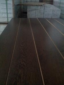 China Oak Engineered Flooring(Bruhed, Walnut color,UV lacquer, click systerm) factory