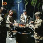 Metal Garden Corten Steel Outdoor BBQ Charcoal Grill Pre Rusted