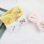 Pink Red Black Wash Face Elastic Hair Band Cute Butterfly Bow Soft Makeup