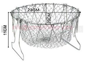 China Foldable Steam Rinse Deep Fry Chef Basket , Magic Basket FDA Certificate factory