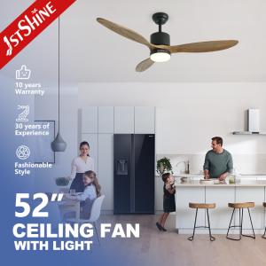 China Decorative 3 Blades Solid Wood Ceiling Fan With Or Without Light 2 In 1 factory