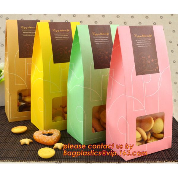 Customize Translucent Window, Brown Greaseproof Kraft Paper Bag, Special Opp