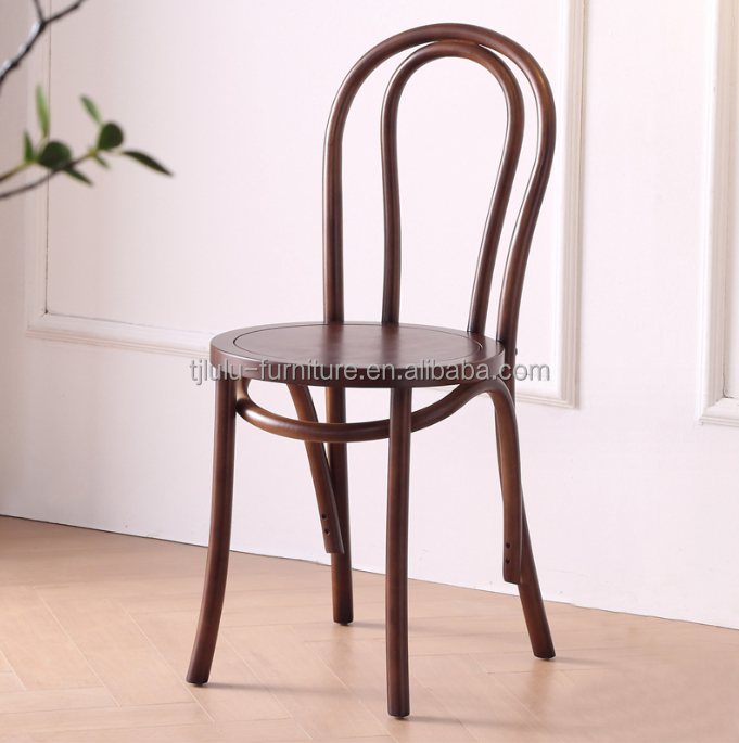 Solid Wood Sturdy Event Wedding Chairs Rattan Wooden Stackable Dining Chair