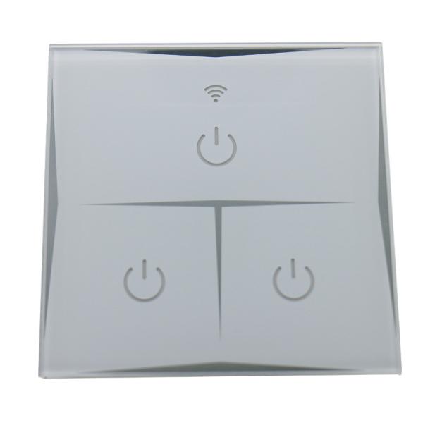 EU Standard Intelligent Wifi Activated Light Switch , 3 Gang Wireless Switches