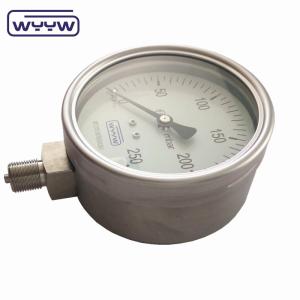 China 100mm All Stainless Steel Bayonet Pressure Gauge , Bellows Gas Pressure Gauge Mbar factory